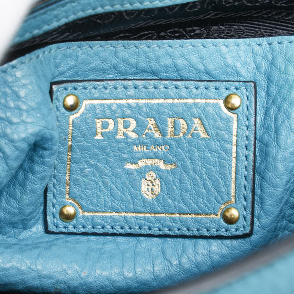 PRADA Blue Leather Shoulder Bag - Picture 6 of 10